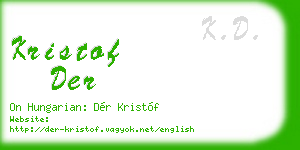 kristof der business card
